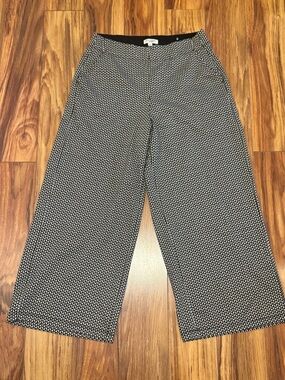 Max Studio Black & White Cropped Wide-Leg Trousers